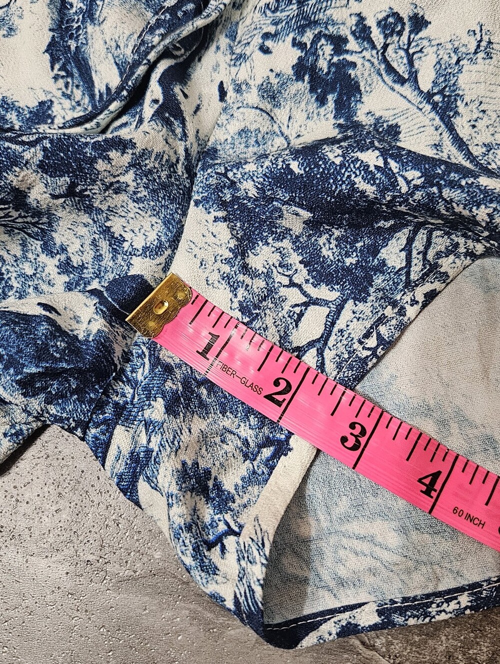 NWOT Commense Toile Print Tie Waist Casual Mini Shorts. High Rise. Blue White. S - Picture 9 of 9